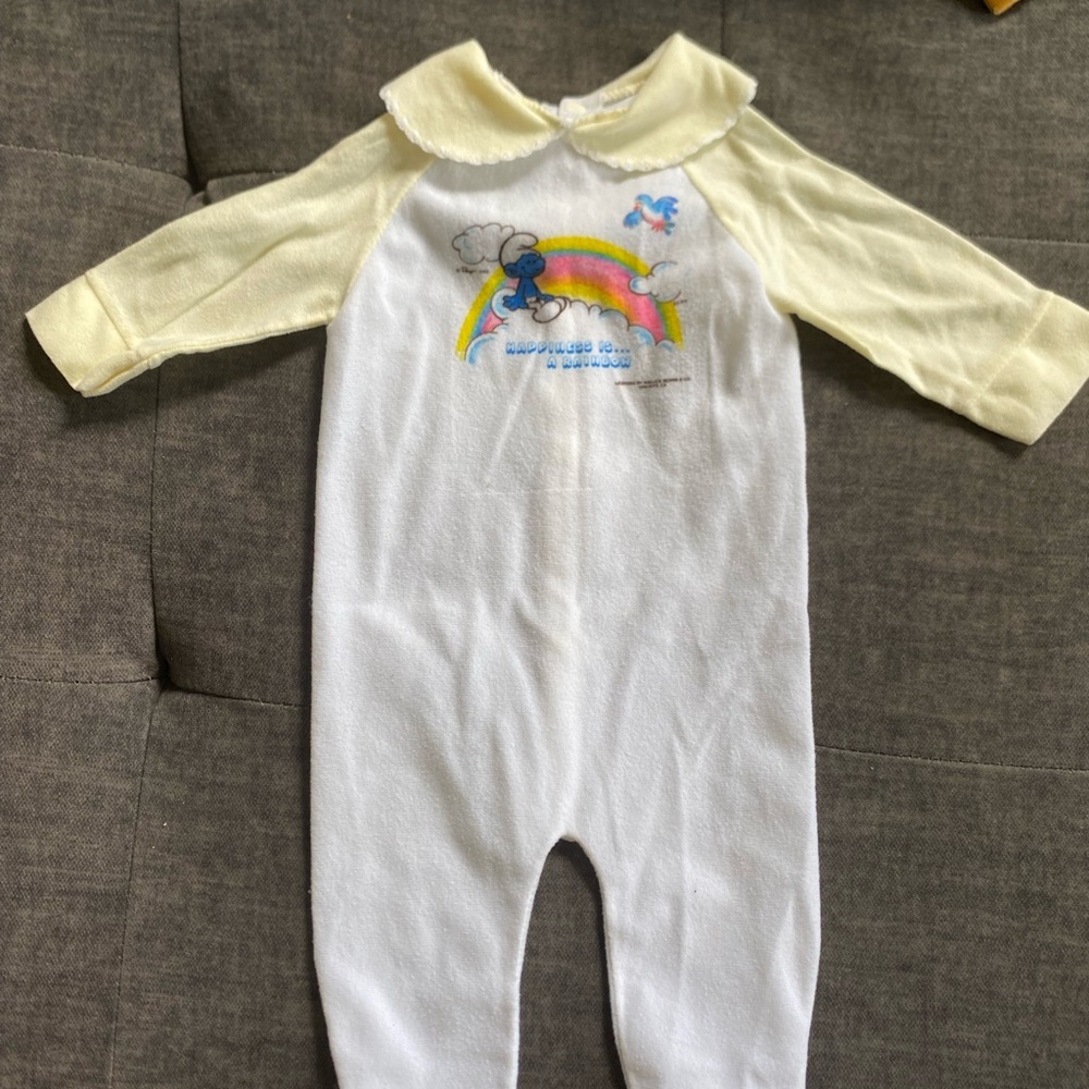 VINTAGE Smurfs Baby Sleeper